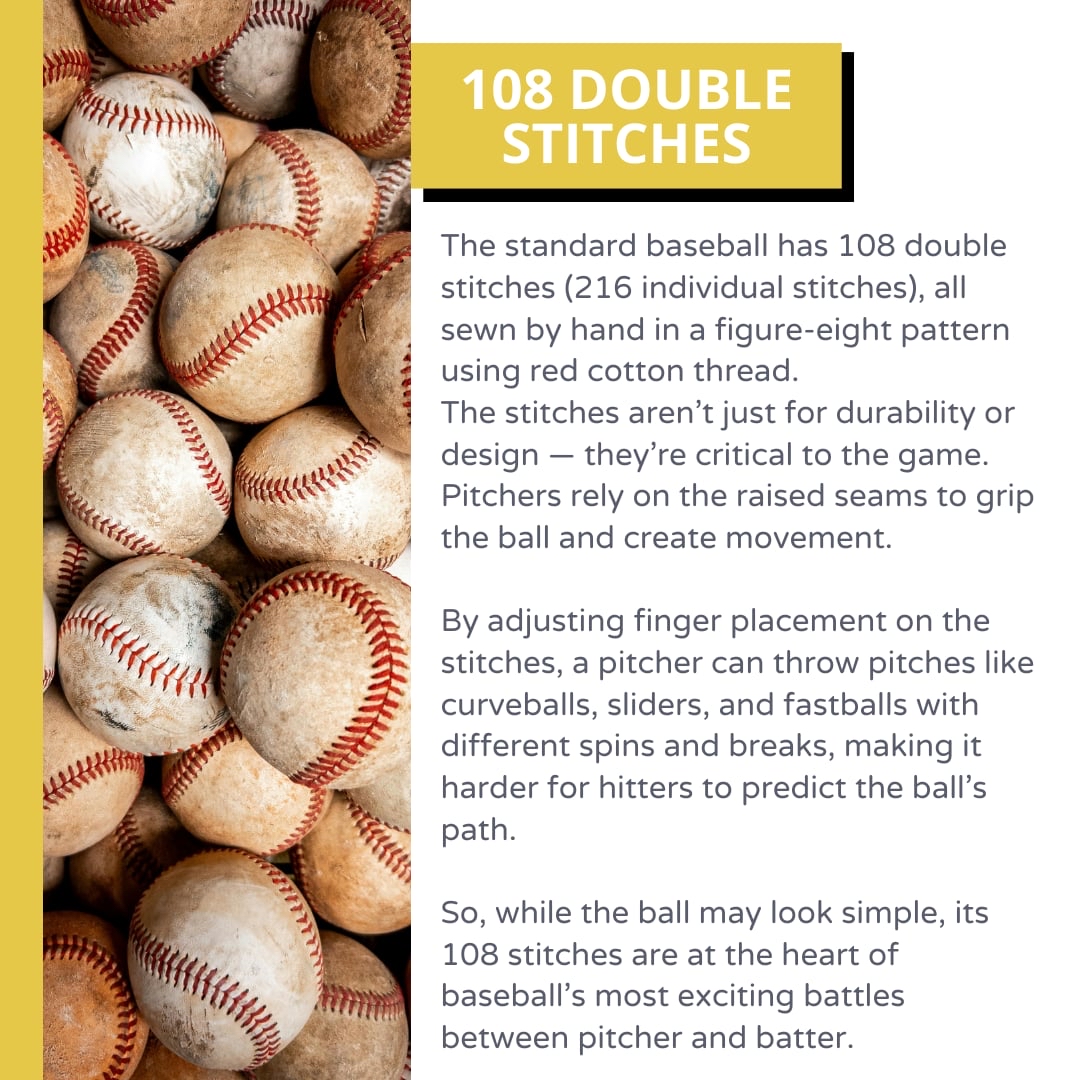 🧵⚾ A baseball has 108 stitches — and pitchers know how to use every single one for control! 🎯🔥
#BaseballFacts #PitchingPower #MLBTrivia #DidYouKnow #BaseballNation #PlayBall