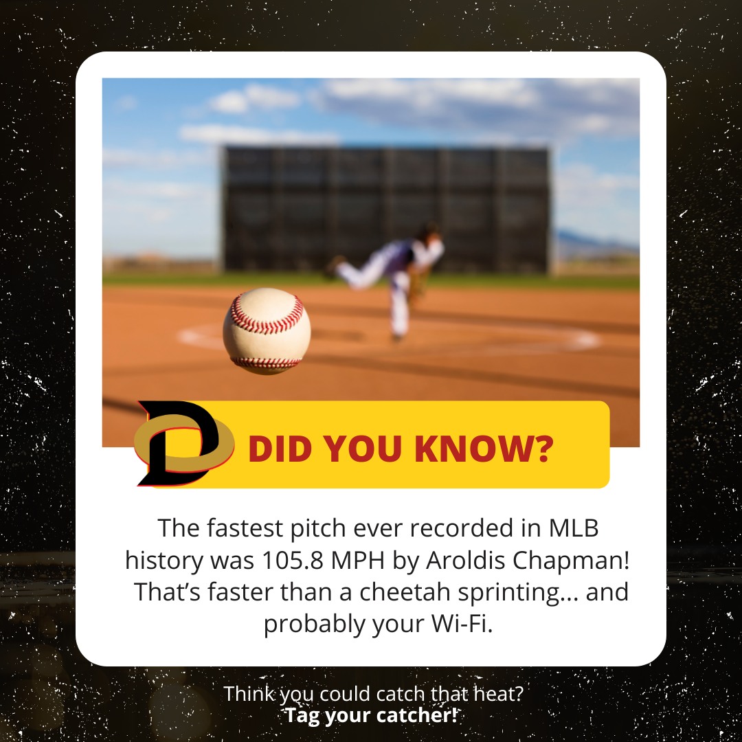 Blink and it’s past you. 😳⚾
Did you know the fastest pitch in MLB history hit 105.8 MPH?
That’s not just heat — that’s warp speed.
Could your glove handle that smoke?
👇 Tag someone who thinks they can catch it!
#DeOroSports #DidYouKnow #BaseballHeat #ChapmanFire #GloveUpOrGiveUp