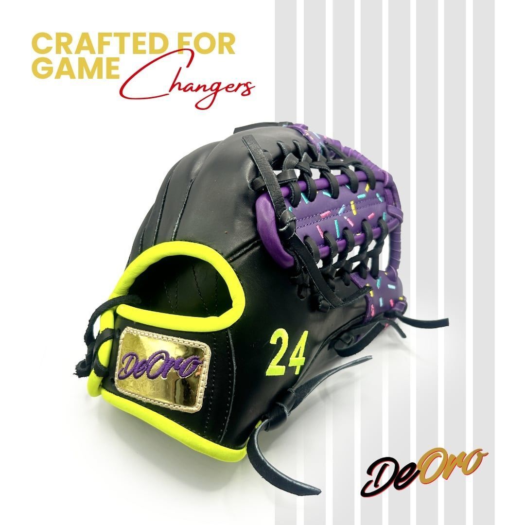 ⚡ Crafted for game changers. 🧤
Black leather, neon energy—built for players who don’t just play the game, they redefine it. 
👉 Get this glove or customize your own at DeOro.
#DeOroGloves #GameChanger #PlayItBold #NeonEdge #StandOutOnTheField
