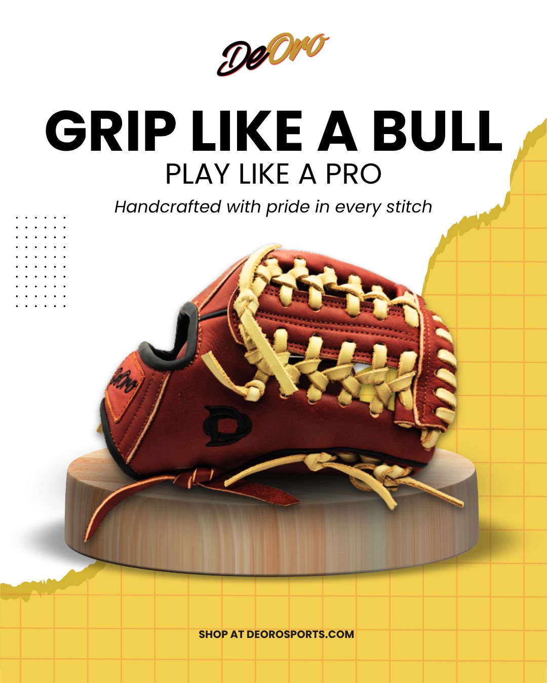 Strength in every catch. Control in every play.
Our handcrafted leather gives you the grip of a bull — so you can play like a pro. 💪🔥

Built with passion. Built to perform.
Shop now at DeOroSports.com

#DeOroSports #PlayLikeAPro #HandcraftedGear #BaseballGloves
