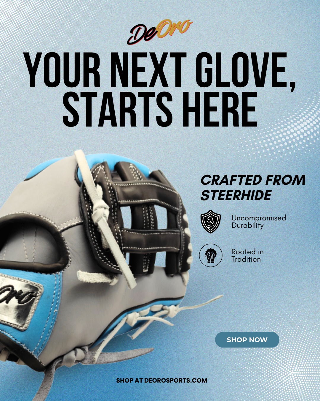 Your next glove starts with quality you can feel.
Crafted from premium SteerHide, built for durability, and rooted in tradition.
Upgrade your game with DeOro. ⚾️🔥Get yours now at deorosports.com#customgloves #custom #deorosports #baseball #baseballgloves #softball #softballgloves #mlb #gloves #fyp #trending #viral #foryou