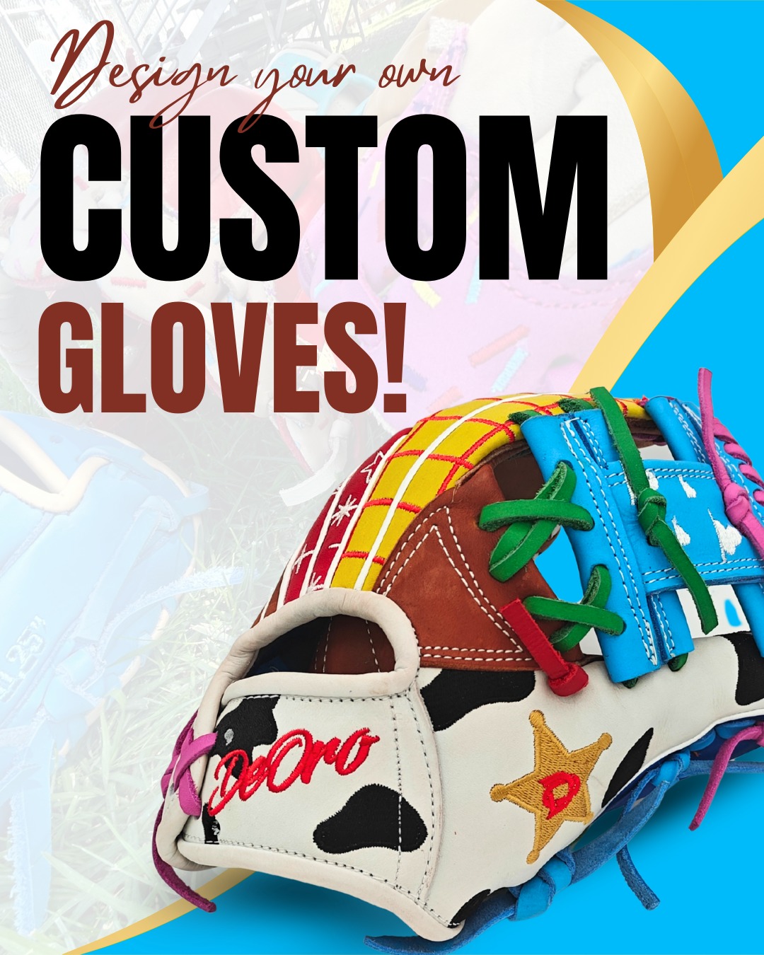 Design your own custom gloves!#deorosports #customglove #custom #baseballgloves #softballgloves #baseball #softball