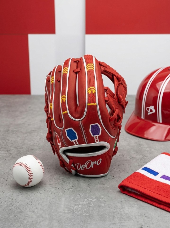 Unwrap a new kind of power on the diamond. This custom red and silver glove, with its one-of-a-kind pop-culture accents and sleek helmet, is the perfect combination of form and function. Step up your entire look.DeOro Sports
Custom yours now at deorosports.com#deorosports #customgloves #baseball #softball #fyp