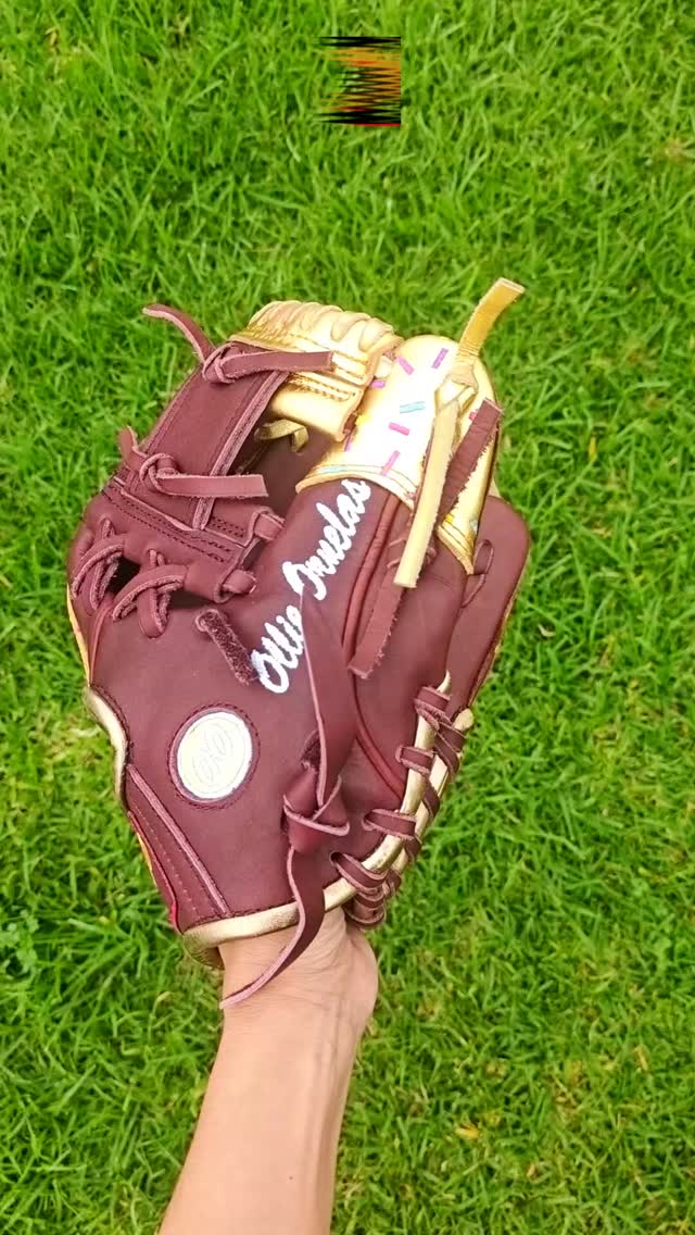 Gold ice Cream Custom Glove#deorosports #customgloves #baseball #softball #fyp