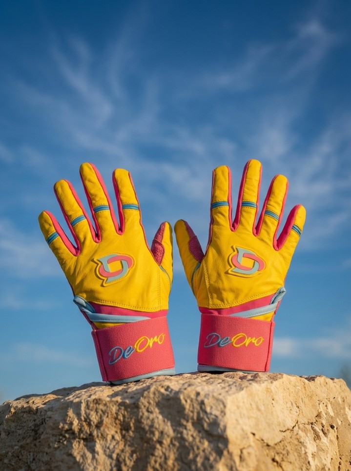 Bring some sunshine to the batter's box! ☀️ These vibrant yellow and pink customs are ready to do some serious damage at the plate.DeOro Sports
Custom yours now at deorosports.com#deorosports #customgloves #baseball #softball #fyp