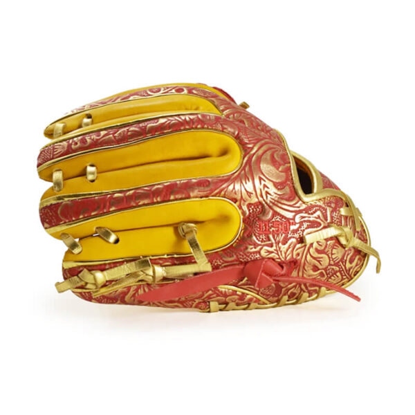 11.50" Baseball Royal Welting Infield H Web Red-Gold Floral Embossed Glove