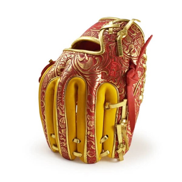 11.50" Baseball Royal Welting Infield H Web Red-Gold Floral Embossed Glove