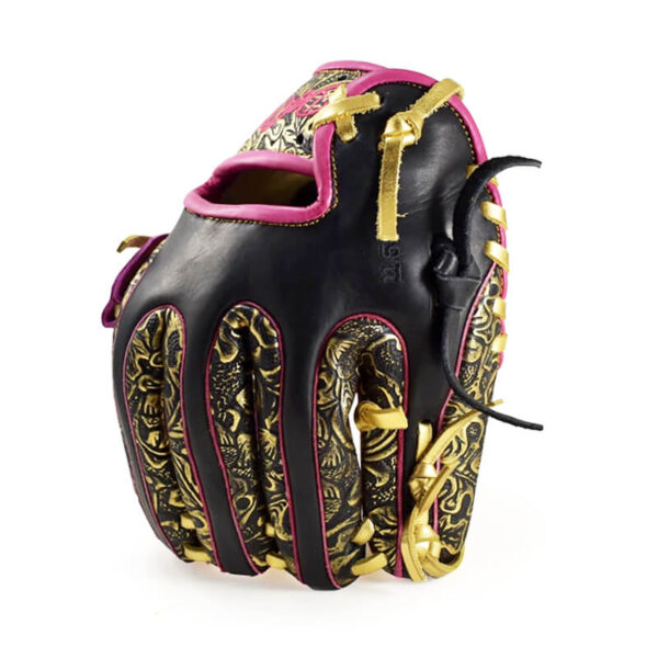 11.50" Baseball Royal Infield Modified Trapeze Web Black-Gold Floral Fuchsia Glove