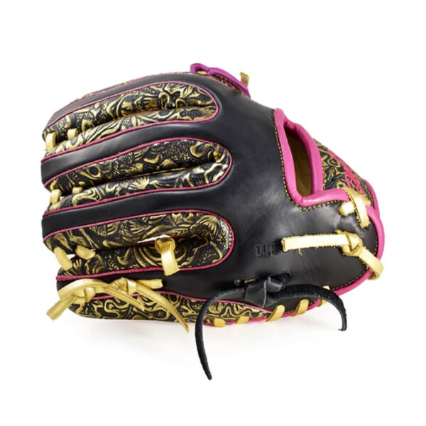 11.50" Baseball Royal Infield Modified Trapeze Web Black-Gold Floral Fuchsia Glove