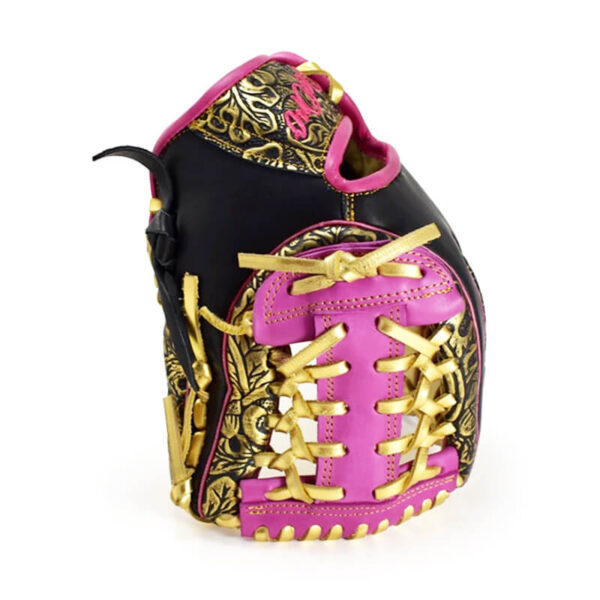 11.50" Baseball Royal Infield Modified Trapeze Web Black-Gold Floral Fuchsia Glove