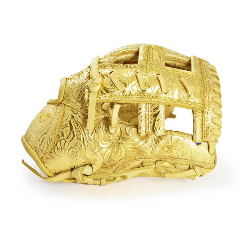 11.75" Baseball Single Welting Infield Slash Web Gold-Bone Floral Glove