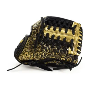 11.25" Baseball Royal Tip Infield Modified Trapeze Web Black-Gold Floral Glove