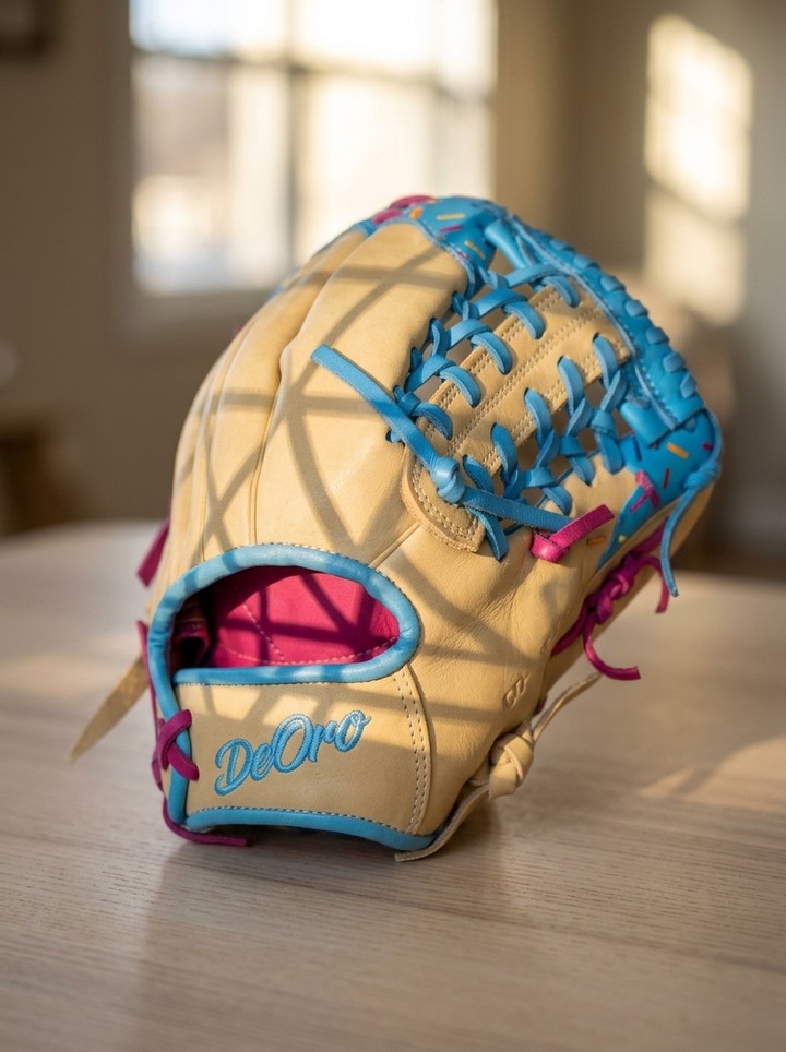 Serving up scoops and scooping up grounders. 🍦 Add some flavor to your defense with custom sprinkle details and vibrant blue accents.DeOro Sports
Custom yours now at deorosports.com#deorosports #customgloves #baseball #softball #fyp