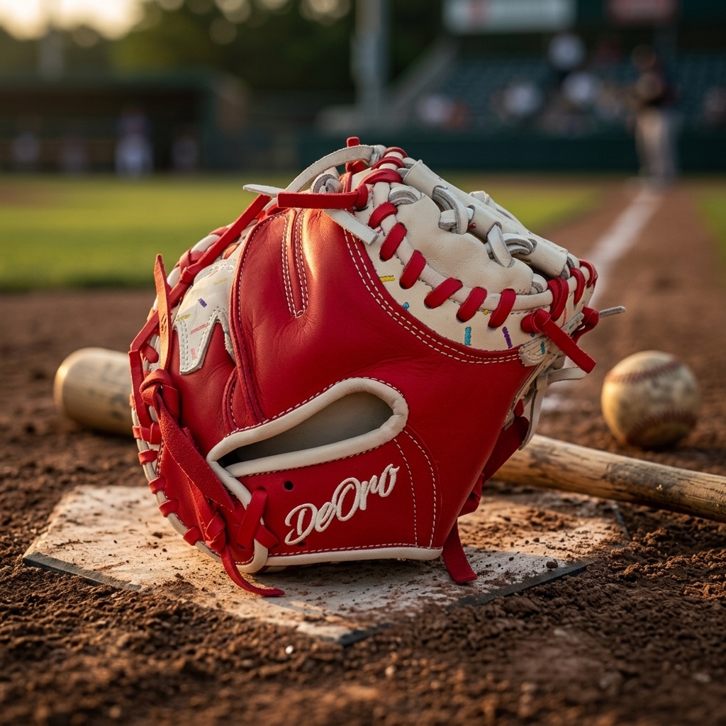 Serving up heat behind the plate! ⚾🔥 This custom red and white catcher’s mitt features a clean build, bold red lacing, and subtle sprinkle accents for extra style points. Command the game and lock down home plate with a design that's entirely your own.DeOro Sports
Custom yours now at deorosports.com
#deorosports #customgloves #baseball #softball #fastpitch