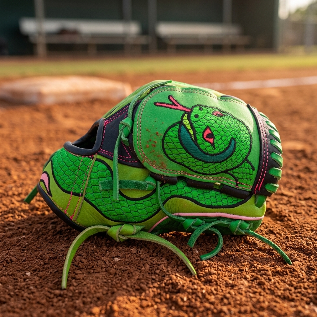 Ready to strike! 🐍 Bring venom to the diamond with vibrant green scales, custom snake artwork, and striking pink stitching accents. Stand out on every play with a bold look tailored to your game.DeOro Sports
Custom yours now at deorosports.com
#deorosports #customgloves #baseball #softball #fastpitch