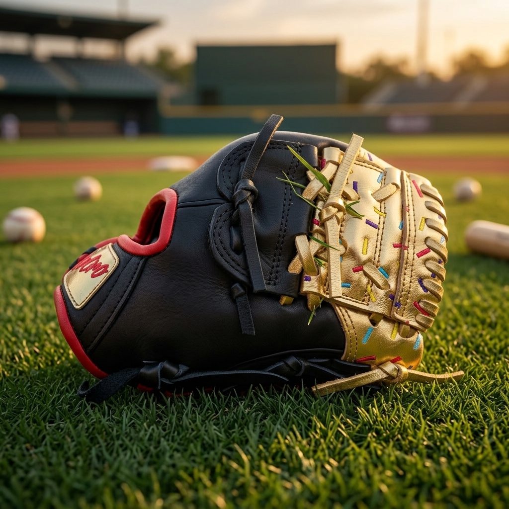Pure luxury meets sweet style! ✨🍦 A sleek black leather base paired with a shimmering metallic gold web, topped off with vibrant sprinkle details and bold red accents. Make a golden statement on the field with a custom build that stands out in any light.DeOro Sports
Custom yours now at deorosports.com
#deorosports #customgloves #baseball #softball #fastpitch