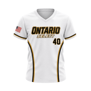 Ontario Select Custom Full Button Baseball Jersey White-Gold